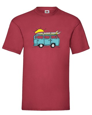 FRUIT OF THE LOOM T-shirt με στάμπα K6105 ΒΑΘΥ ΚΟΚΚΙΝΟ